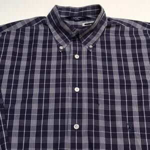 NAUTICA Men’s Medium Blue Plaid Dress Shirt